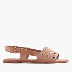 J.Crew Nude Suede Grommet Slingback Sandals